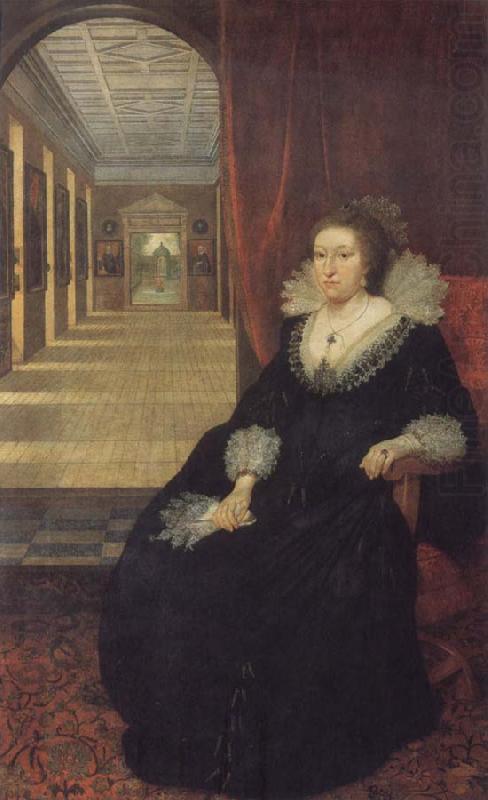 Mytens, Daniel the Elder Alathea Talbot Countess of Arundel,sitting before the picture gallery at Arundel House china oil painting image
